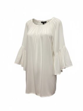 Exist White Ruffle Long Sleeve Dress – One Size (OS)
